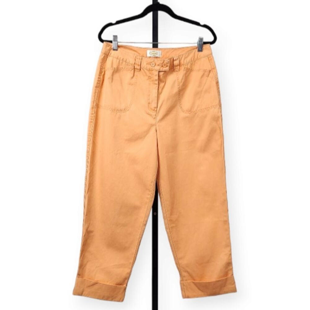 Talbots Vintage Khaki Pants Cuffed Hem Ankle Length Orange Women's Size 10 New